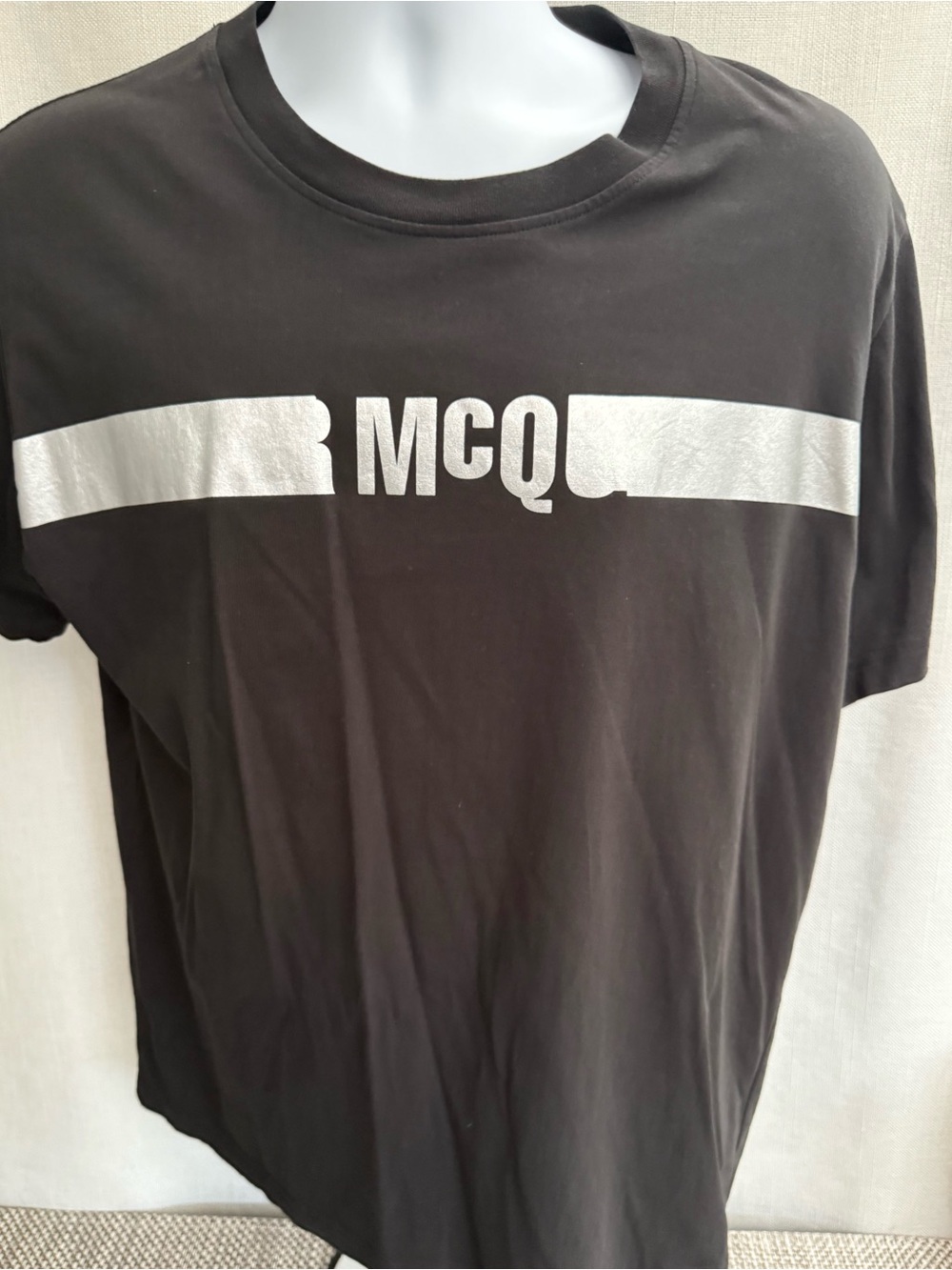 Alexander McQueen BlackCrew Neck Logo T-Shirt